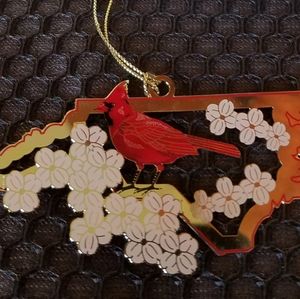 Brass Ornament - NC State w/state bird